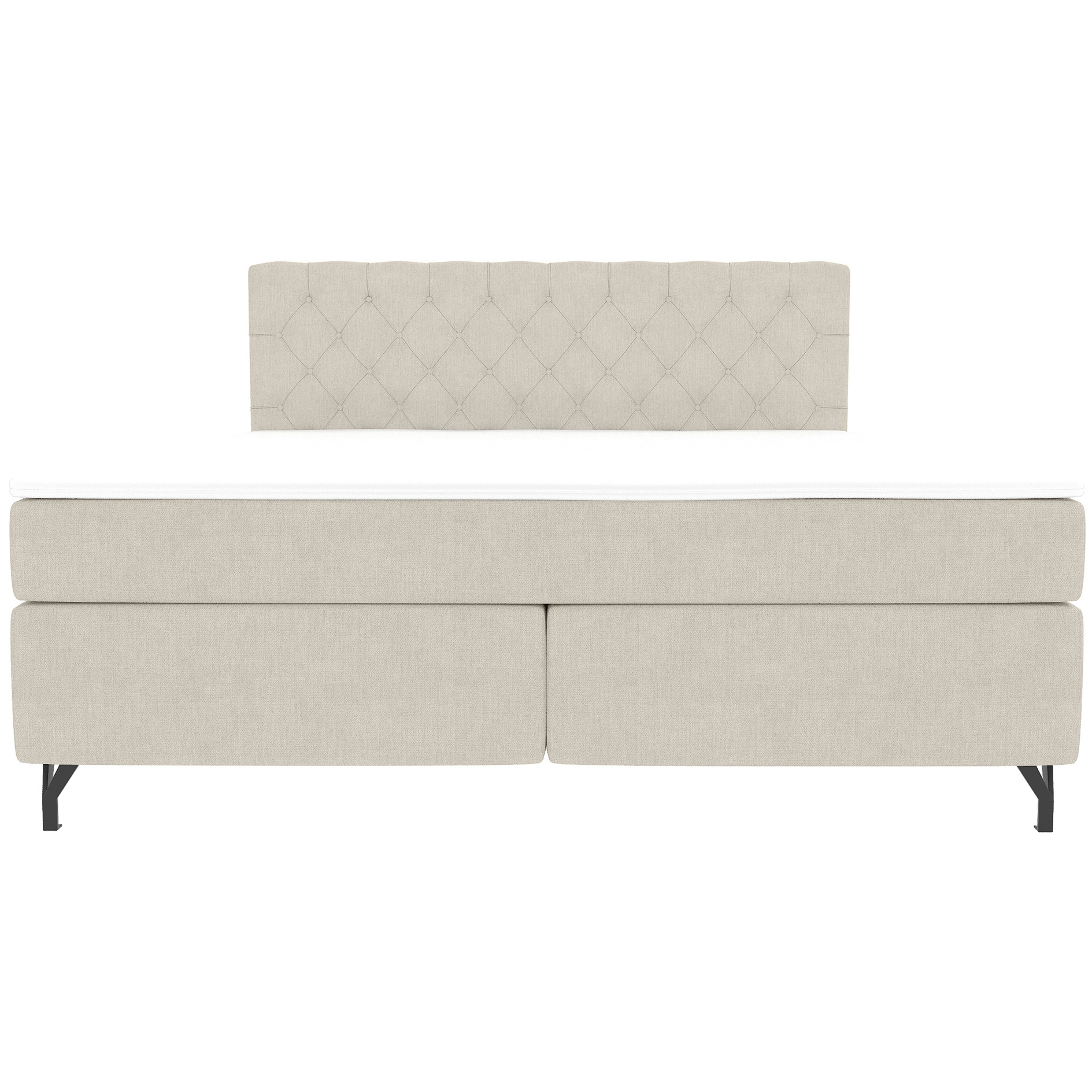Boxspringbett - beige - inklusive Topper - 180x200 cm