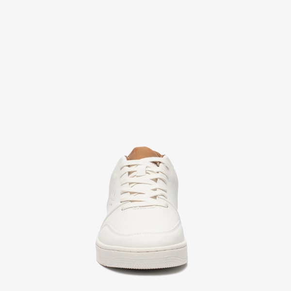 Blue Box witte heren sneakers met bruin detail