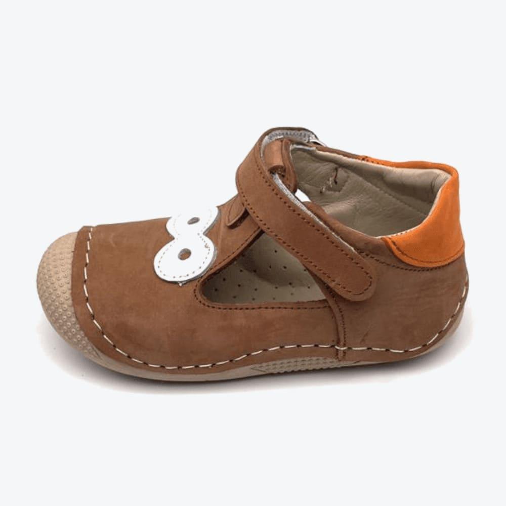 Small Foot Lauflernschuhe - Big Eyes - Braun/Orange