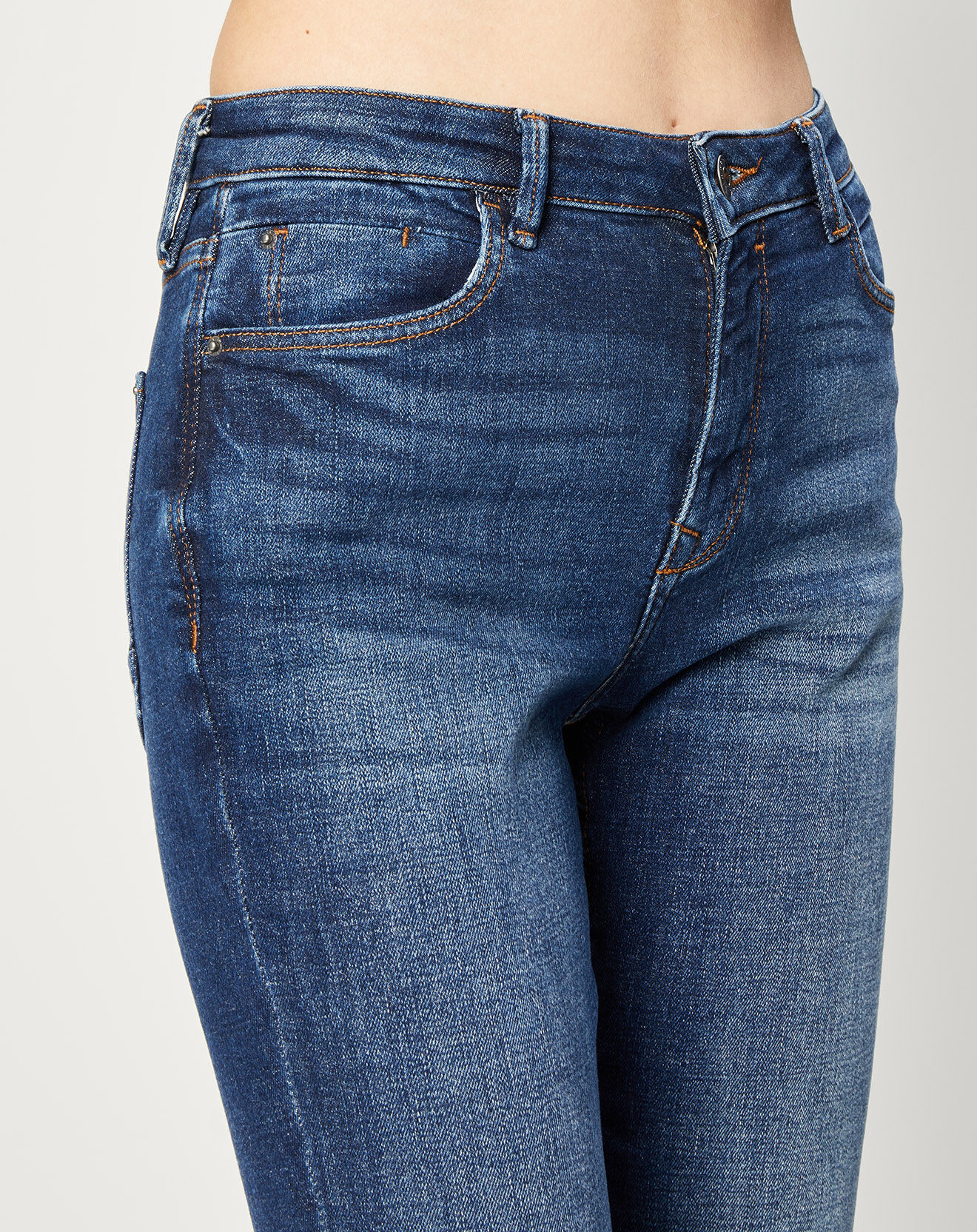 Esprit Jean Slim en Toile de coton bleu brut