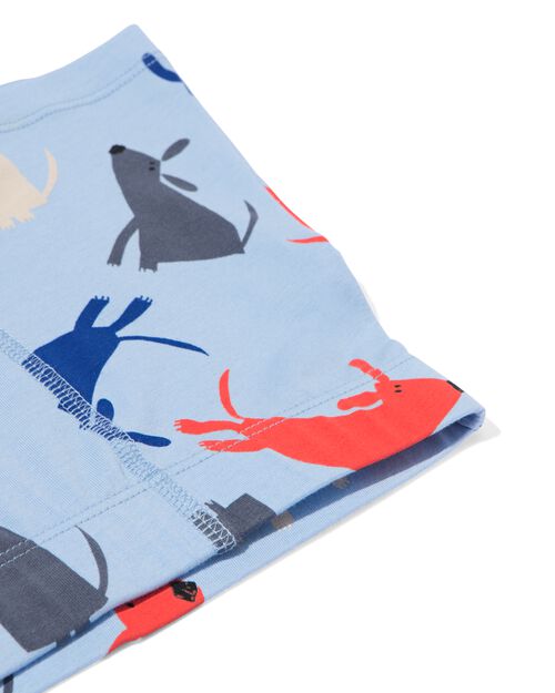 3 boxers enfant coton stretch chiens bleu clair