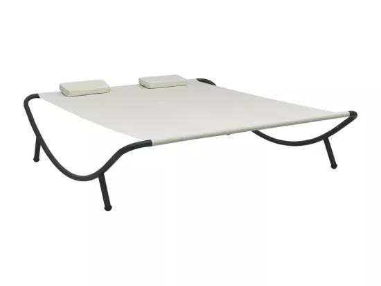 Chaise longue d'extérieur Tissu Crème