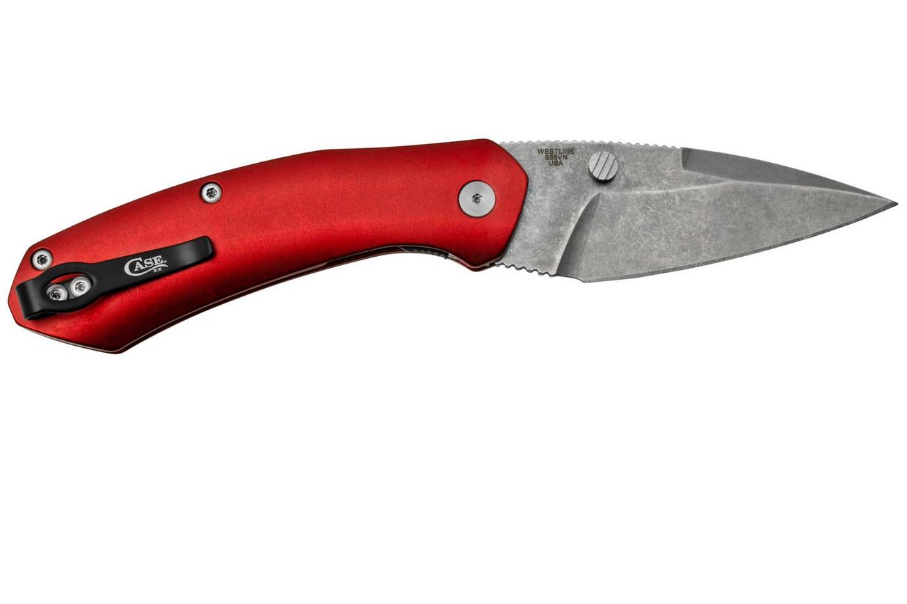 Case Westline 36551 Red Anodized Aluminum, Drop Point Blade S35VN, zakmes