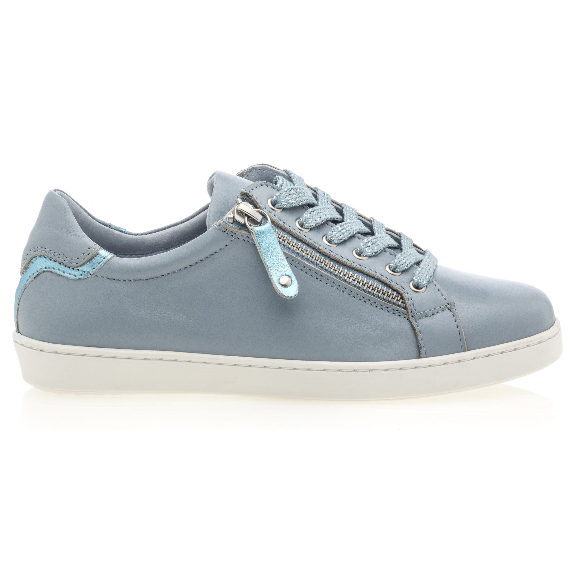 Baskets basses Femme en cuir bleu