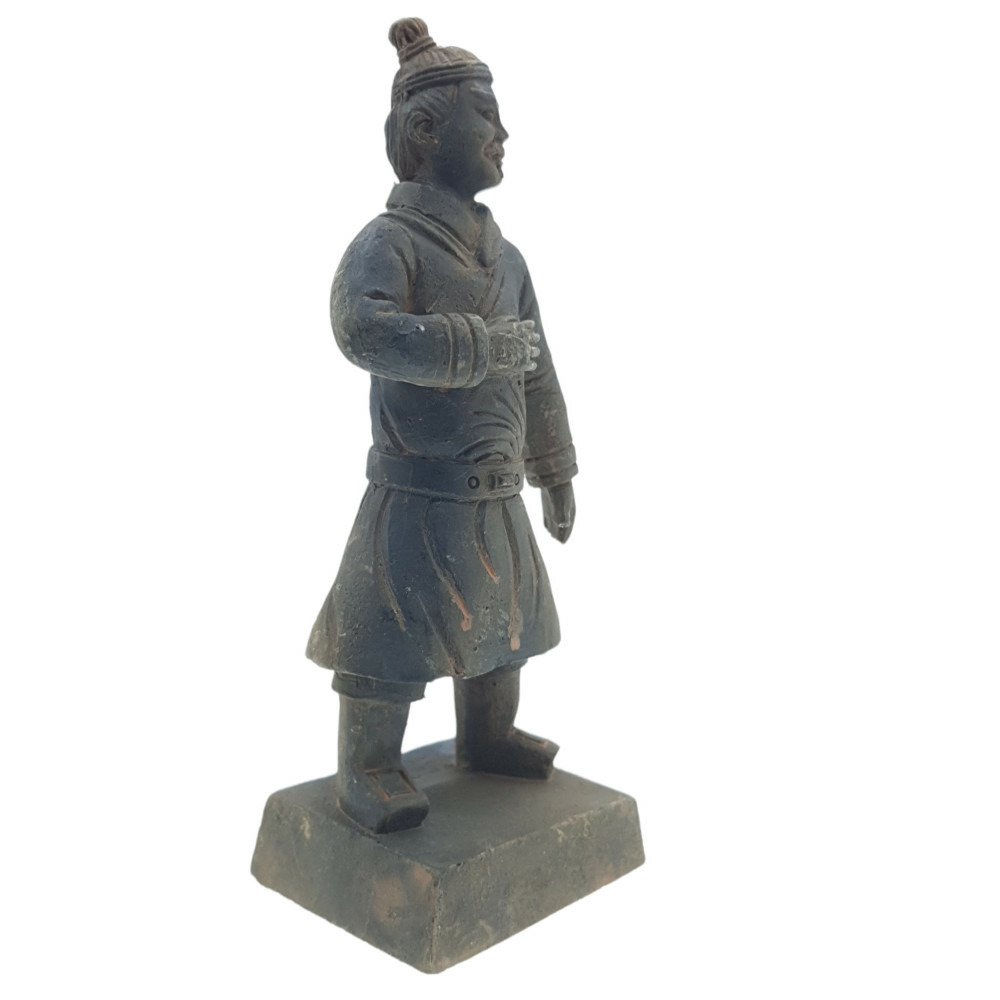 Statuette guerrier chinois qin 6 l, hauteur 14 cm, décoration aquarium