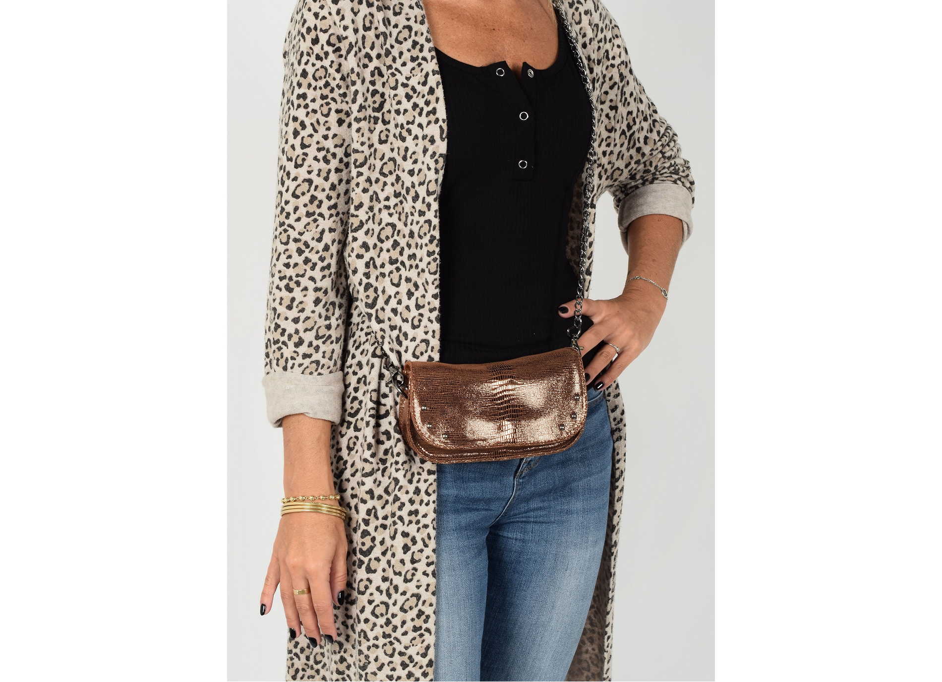 Pochette bandouliere alice he899 bronze