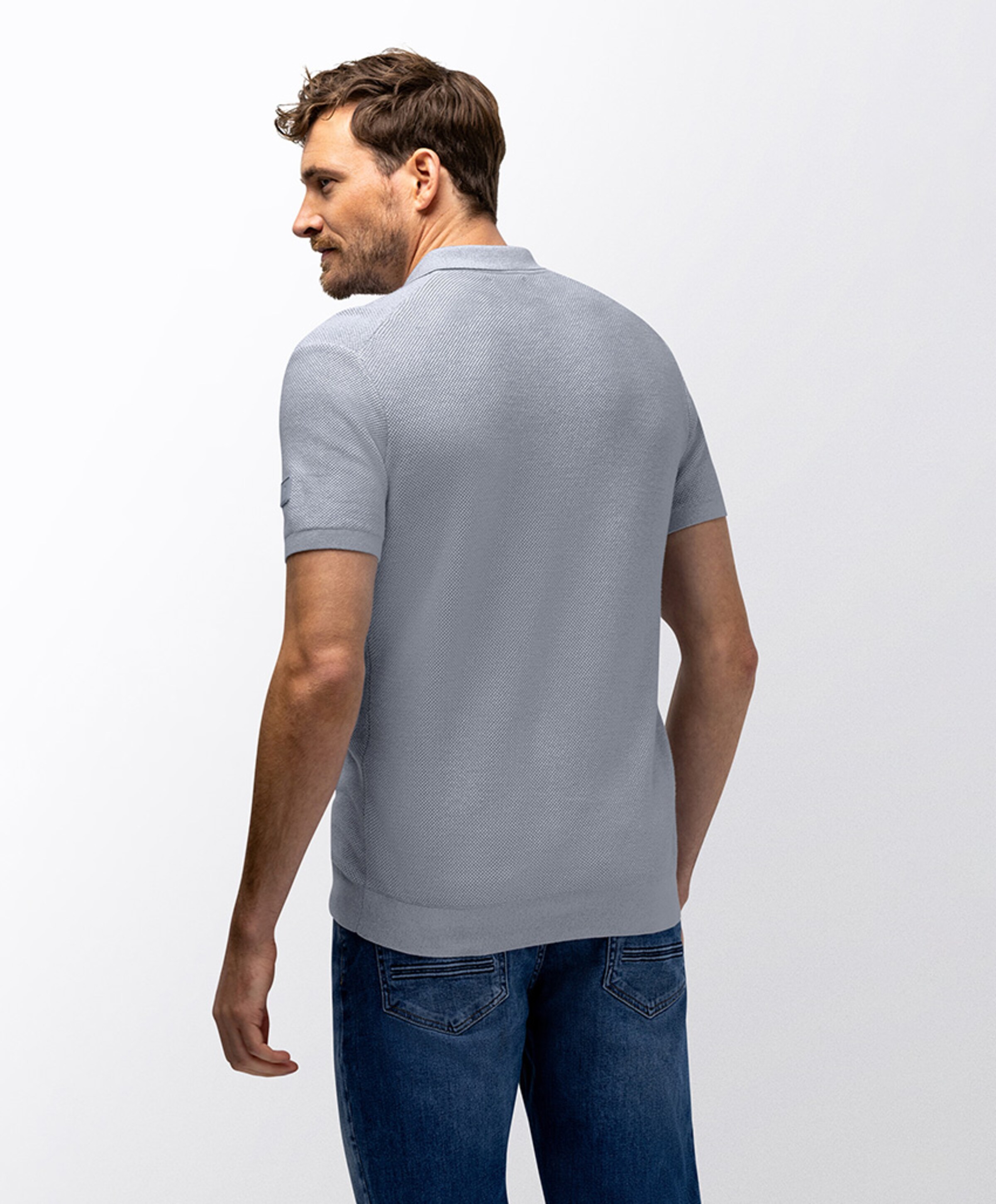 State of Art Heren polo blauw