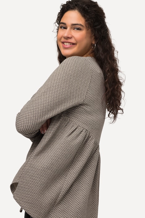 Sweatshirt, Struktur, A-Linie, Volant, Rundhals, Langarm