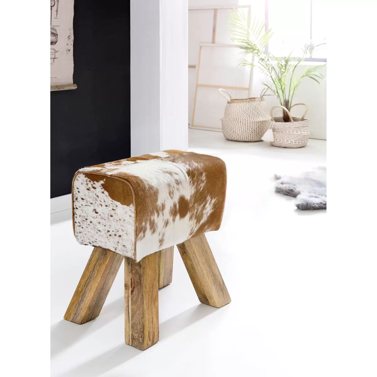 Hocker Castres braun,weiss