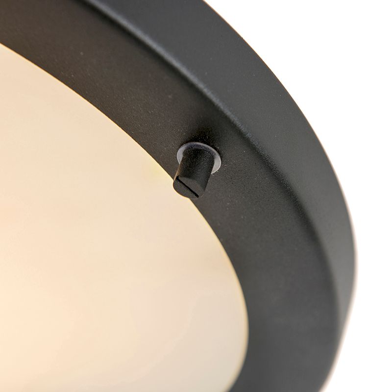 Moderne plafonnière zwart 31 cm IP44 - Yuma