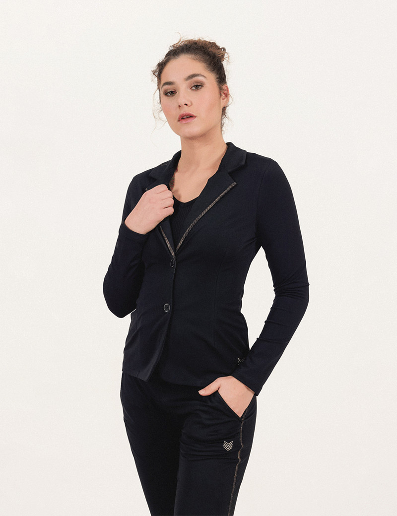 HBT BASICS ESSENTIELS | SHIRLEY VESTE BLAZER NOIR DORÉ