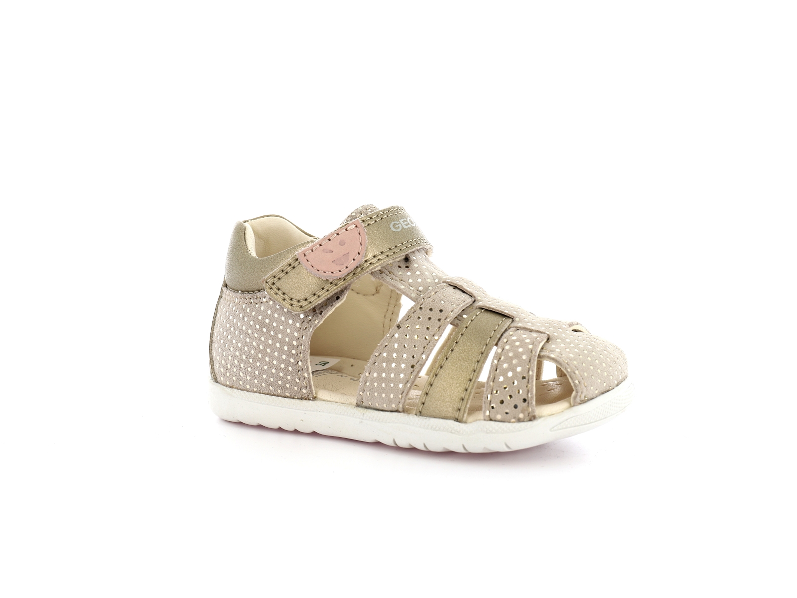 Geox-SANDAL MACCHIA GIR B254WB Cuir Beige Or