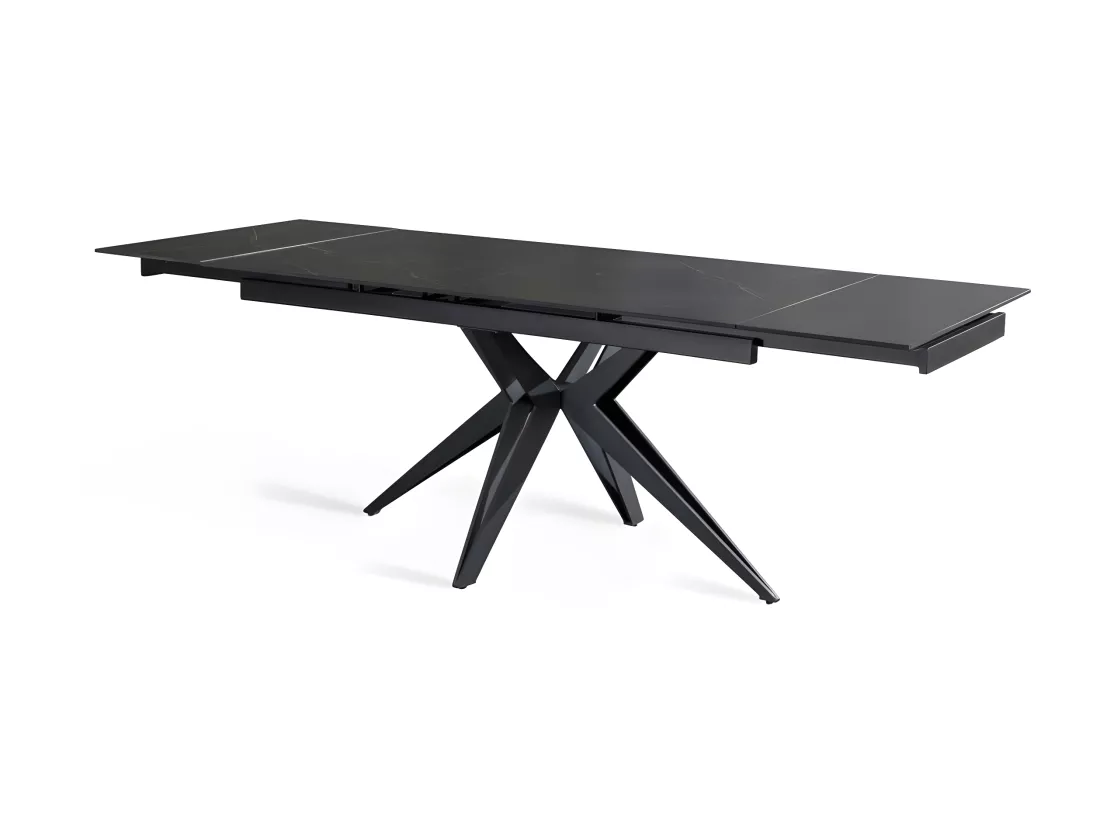 Match 2 Table extensible (160/240 x 90 cm) en Céramique Noire