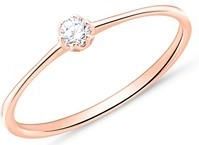 18 karaat rosegouden solitaire ring met Diamant
