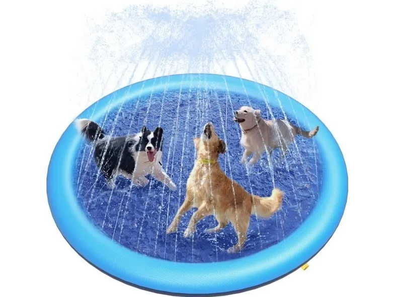 Pet pad splash sprinkler, fontaine måtte 150cm, vandleg, hund