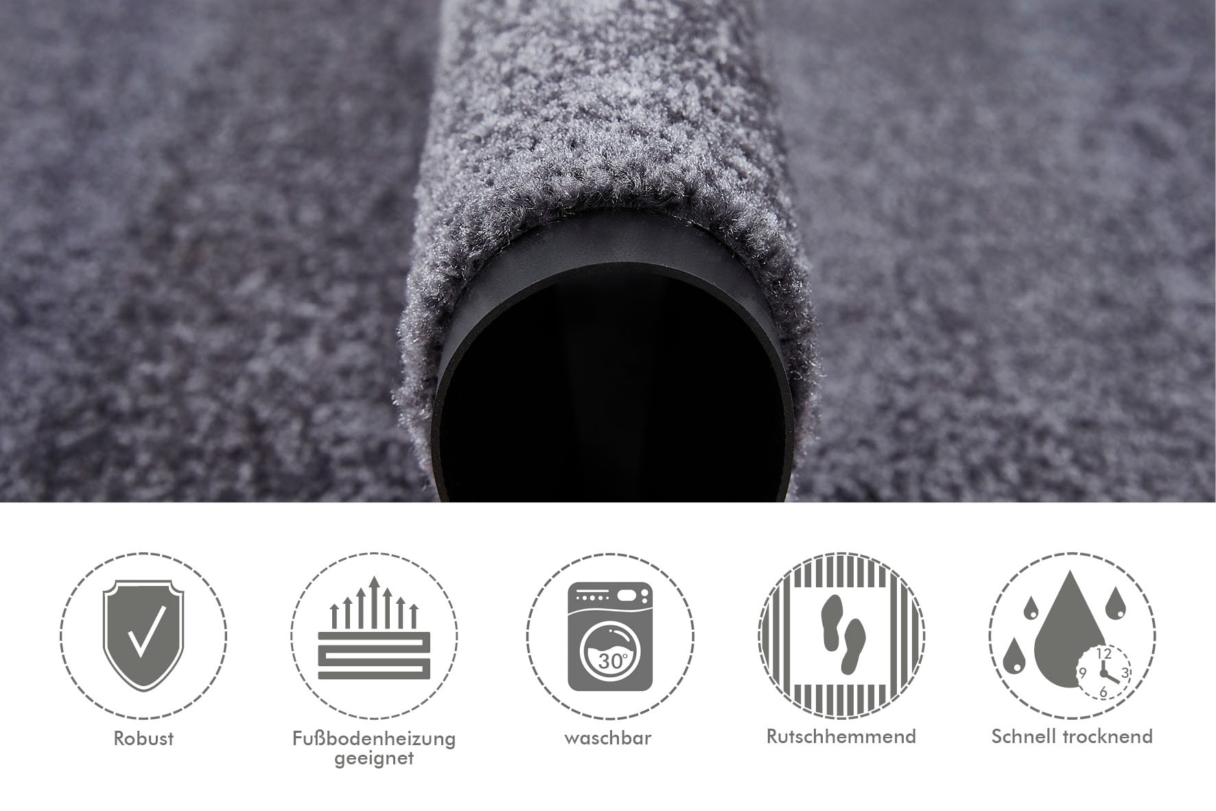 Andiamo Fussmatte »Super Wash & Clean, Made in Belgium« rechteckig 7 mm Höhe Schmutzfangmatte, Uni Farben, rutschhemmend, waschbar