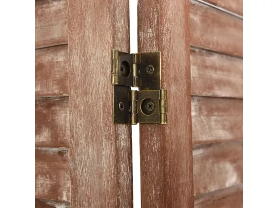 Cloison de séparation 6 panneaux Marron 210x165 cm Paulownia
