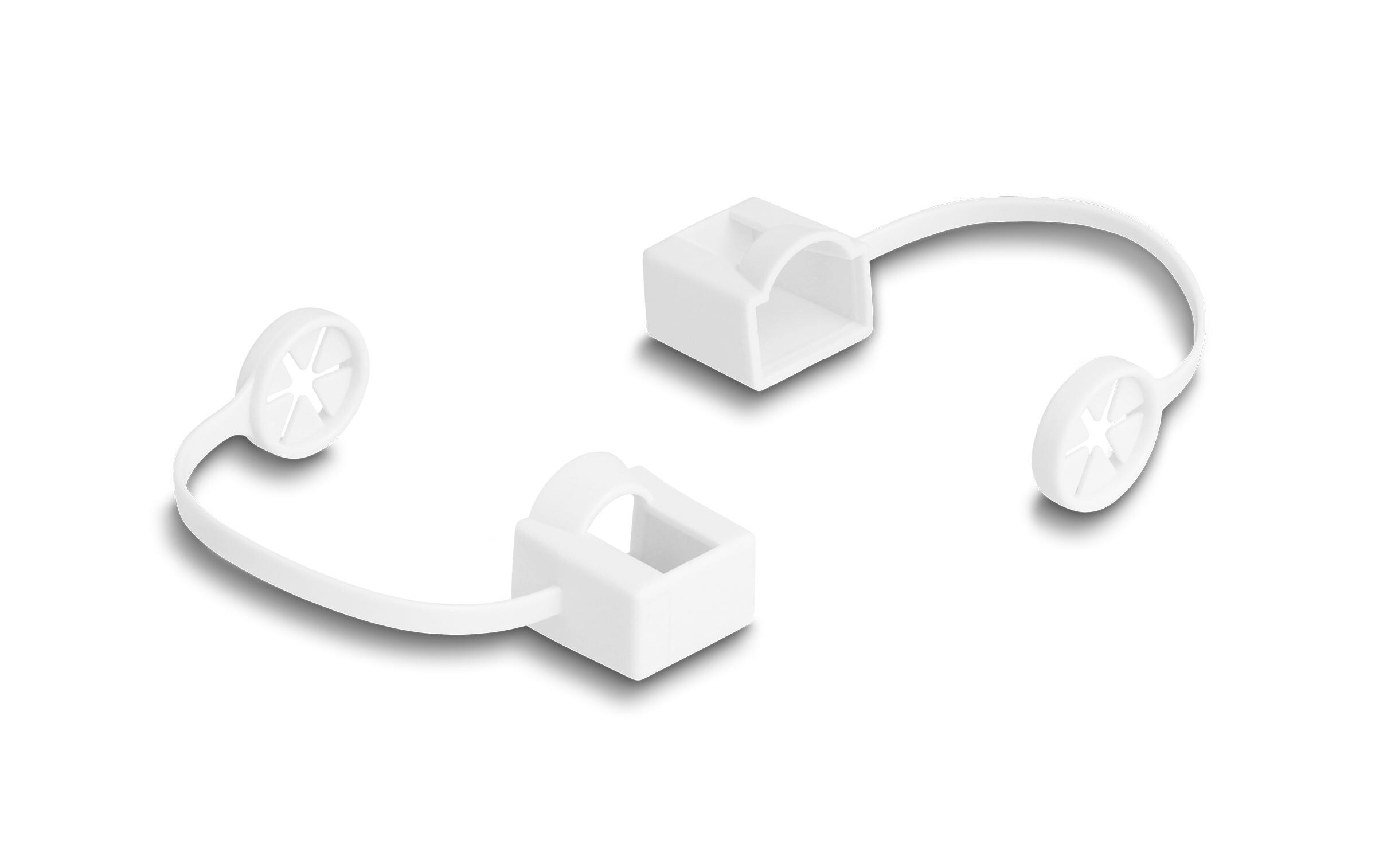 Blindstecker/Staubschutz RJ45, mit Befestigungsclip 50 StückDelock Staubschutz für RJ45 Stecker mit Befestigungsclip 50er Set farbig