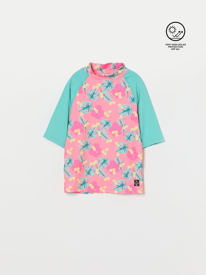 Camiseta de surf com proteção UPF 50 - Verde Água