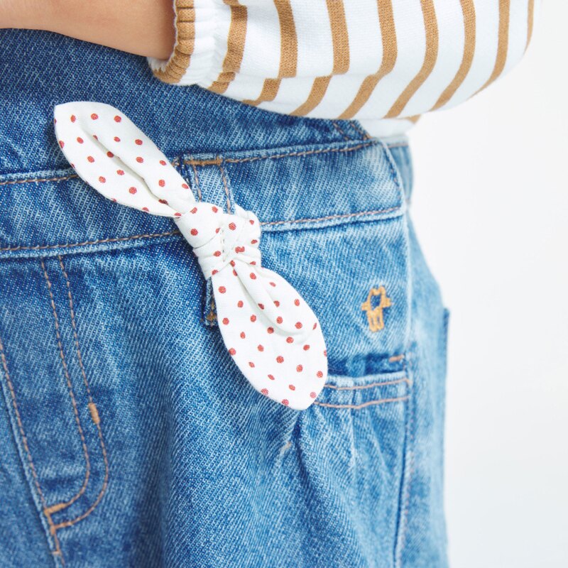 Salopette longue boyfriend denim bleue bébé fille Bleu