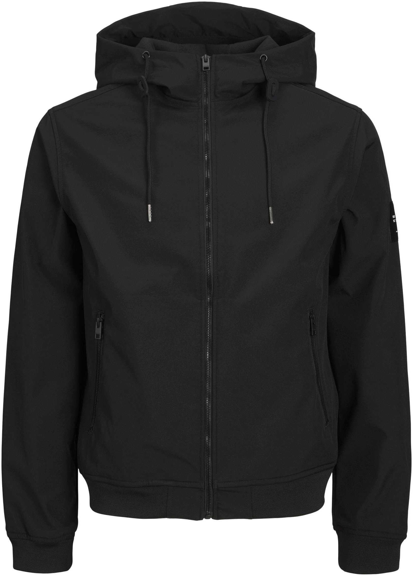 Jack & Jones PlusSize Softshelljacke »JJEBASIC mit Kapuze und wasserabweisendem Stoff« mit Kapuze unifarben, modisch, regular fit, Kunstfaser