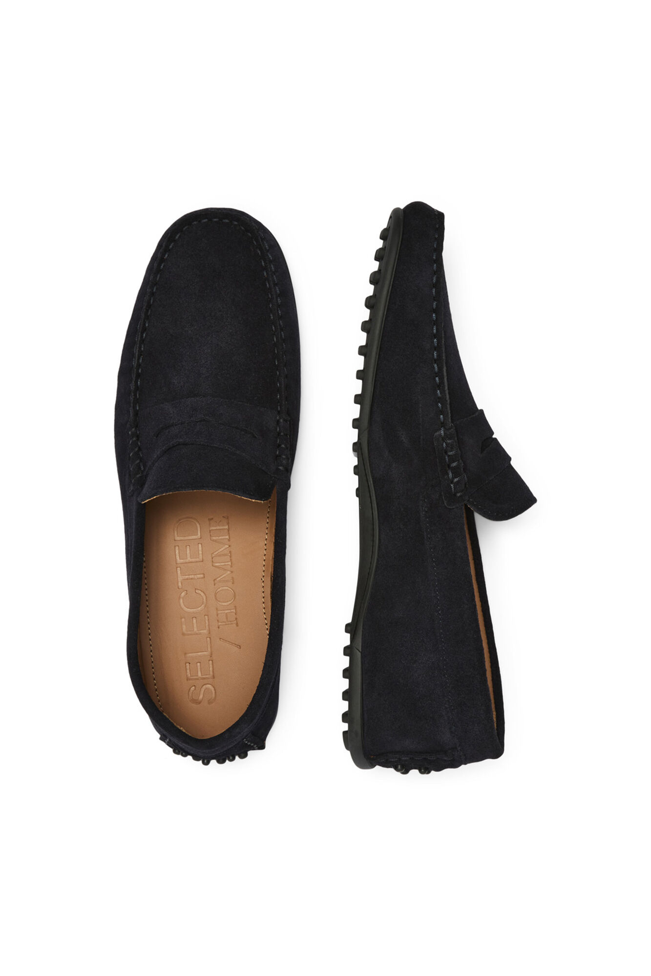 Mocassins em couro 100% bovino - Azul marinho