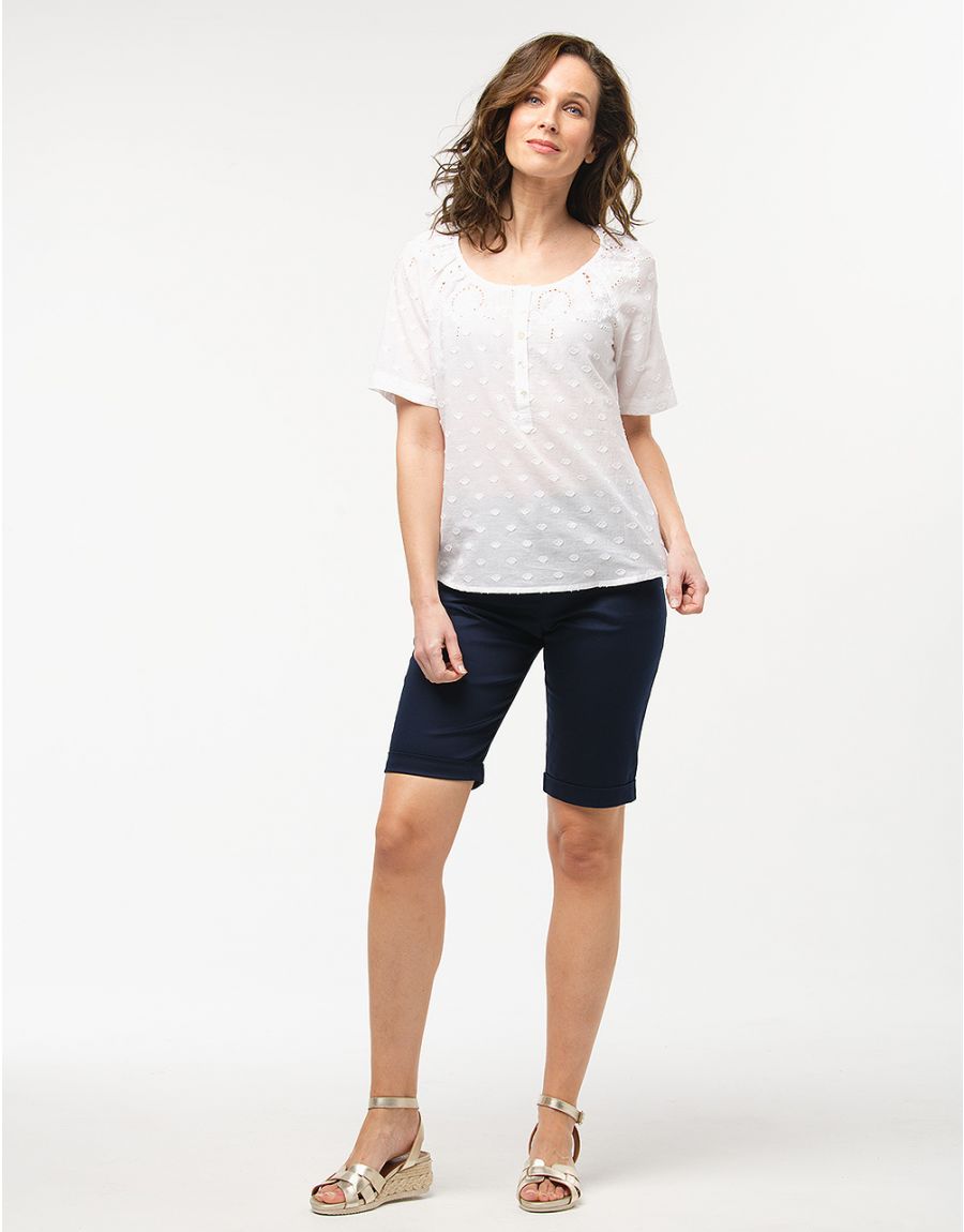 Bermuda coton marine