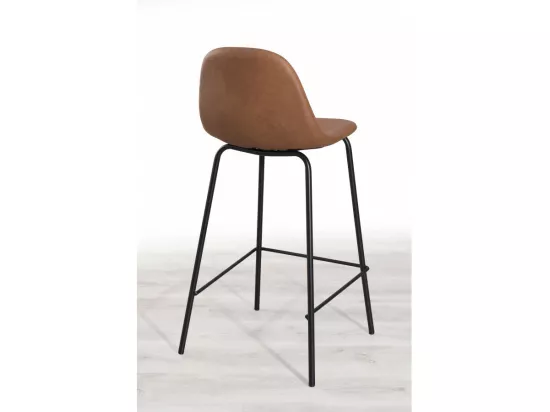 AUGUSTIN - Lot de 2 tabourets de bar John marron hauteur d'assise 65cm