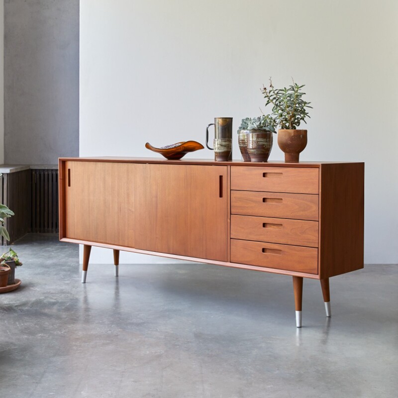 Buffet en acajou massif L 200 cm Magda 50's