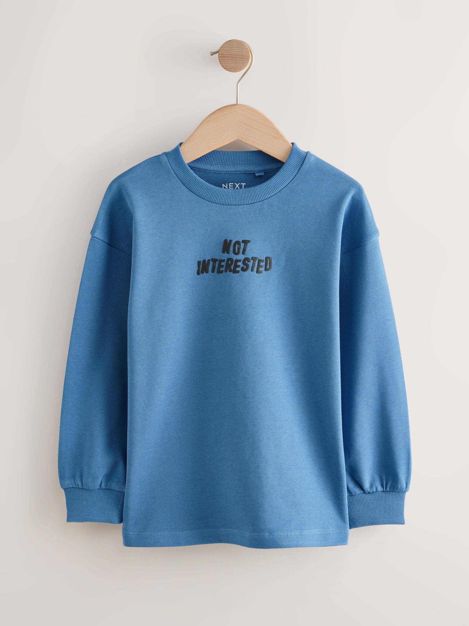 Blauw/groen met grafische print - Verpakking van 3 ruimvallende zware T-shirts met lange mouwen (3-16jr)