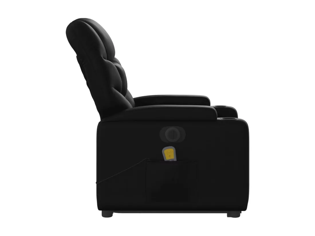 Fauteuil inclinable massant électrique noir similicuir