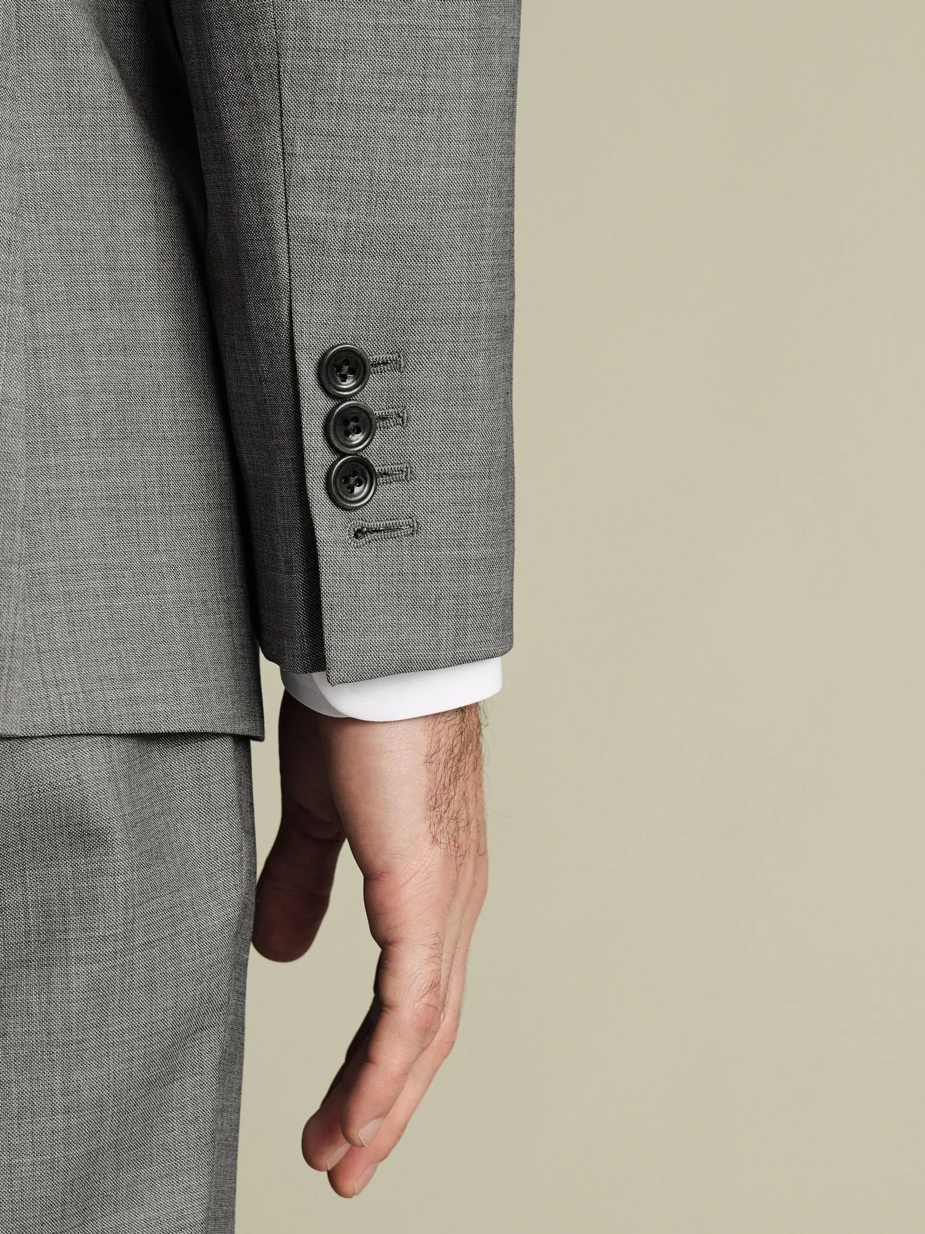 Grijs - Charles Tyrwhitt Sharkskin Slim Fit Jacket