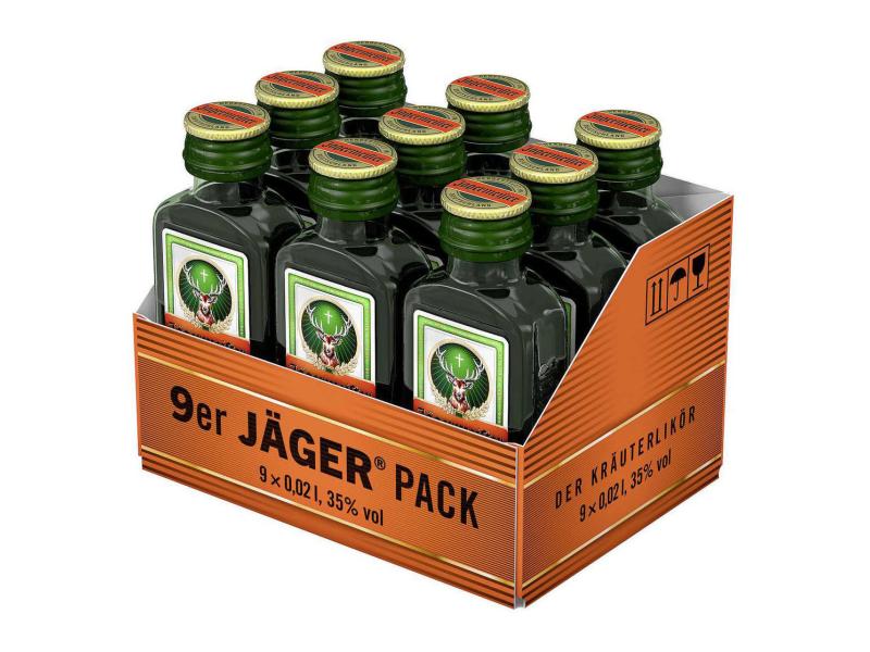 Jägermeister Jägermeister 9 x 0.02 l Hochwertiger Kräuterschnaps mit 56 Kräutern