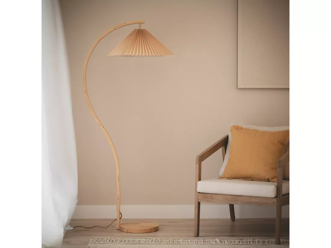 Lampadaire Bois Luanda Orange