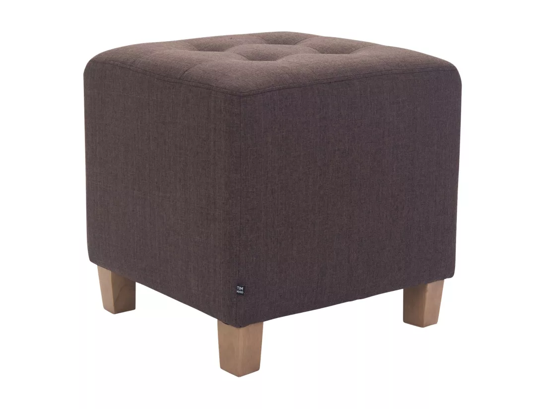 Tabouret - Tissu & Bois - Marron - Pharao