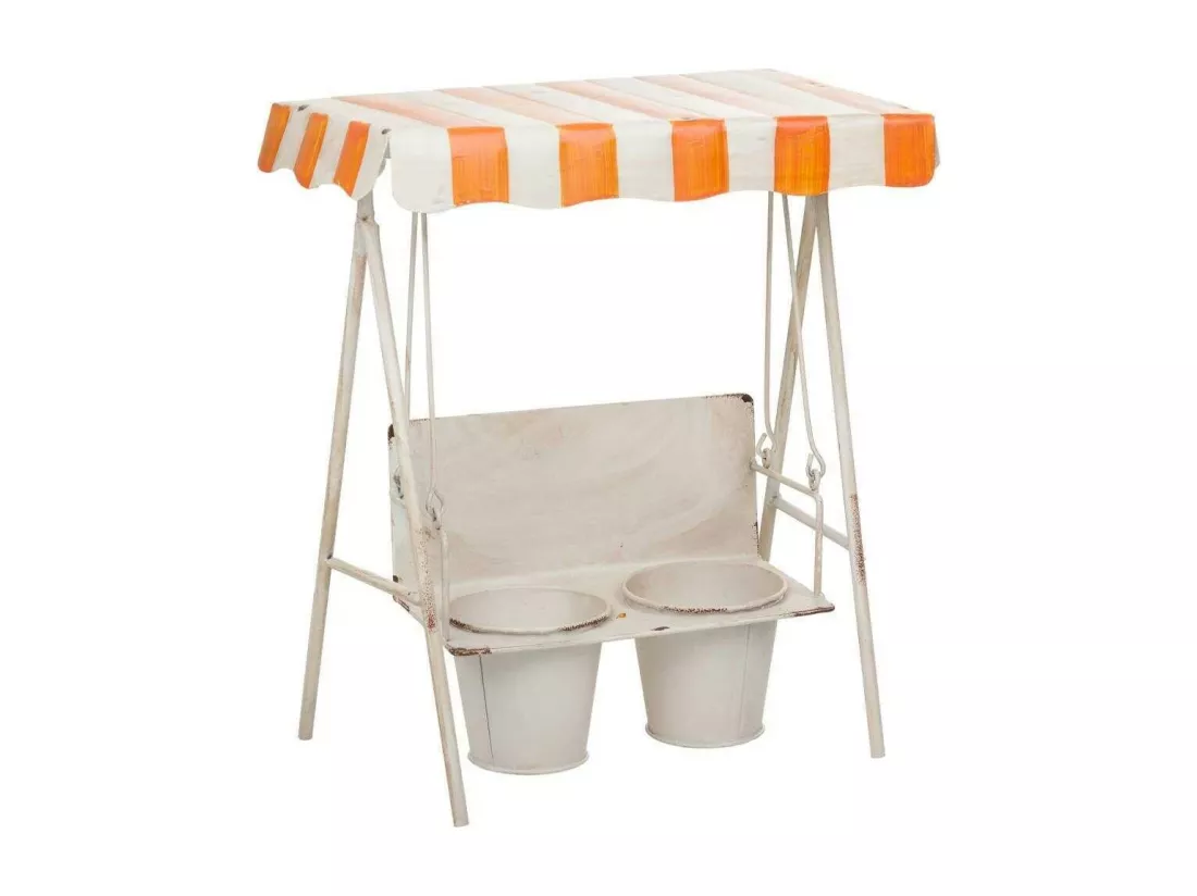 Banc porte-plantes en métal 31x21x38h
