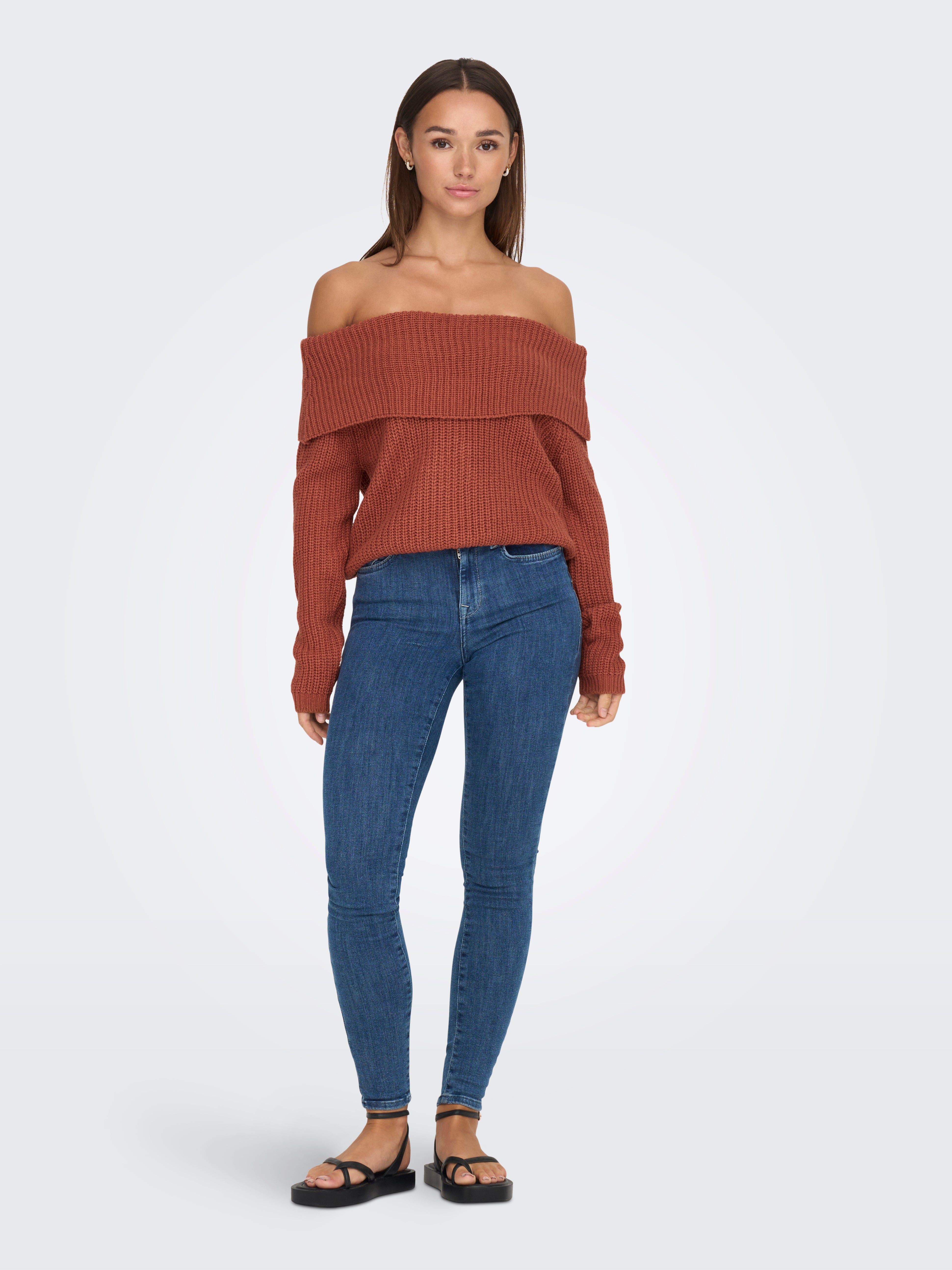 JDYJUSTY Strickpullover Burnt Brick