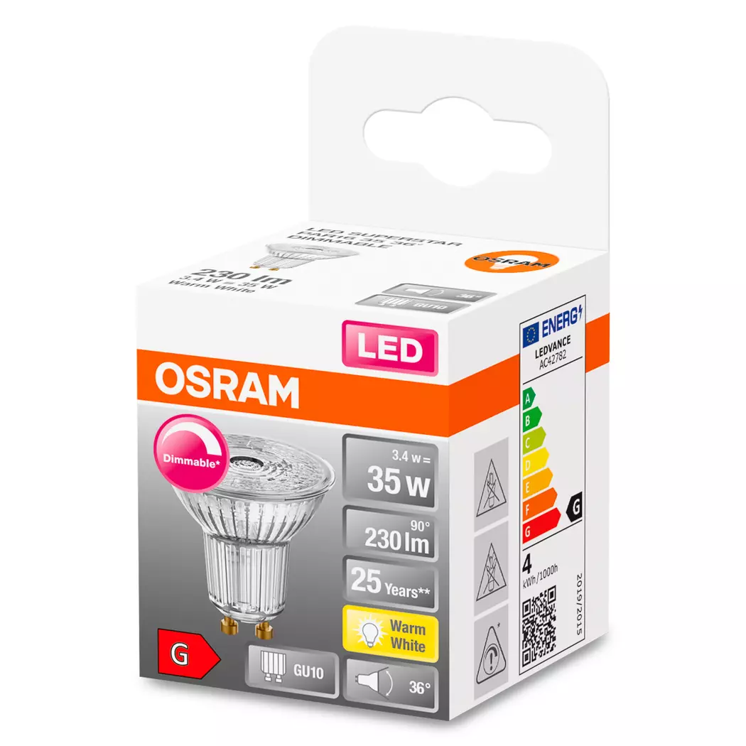 LED-Strahlerform GU10/3,4 Watt/Energie G