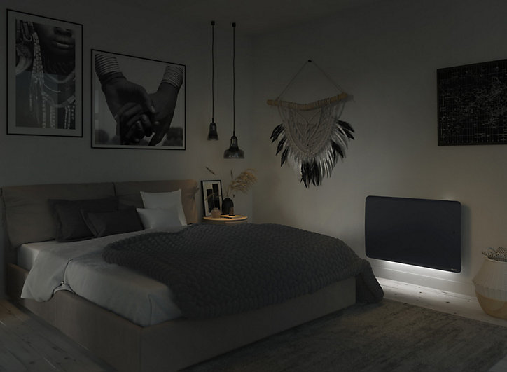 Radiateur électrique double coeur de chauffe lumineux Sauter Hekla anthracite 1500W