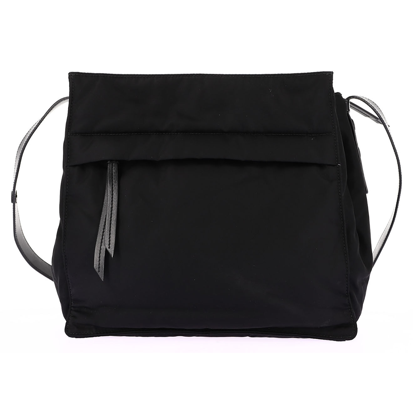 Prada Sacoche Ré-édition en Tissu & Cuir noire - Très bon état - L.29 cm