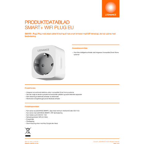 Smart+ plug med energimåler - hvid