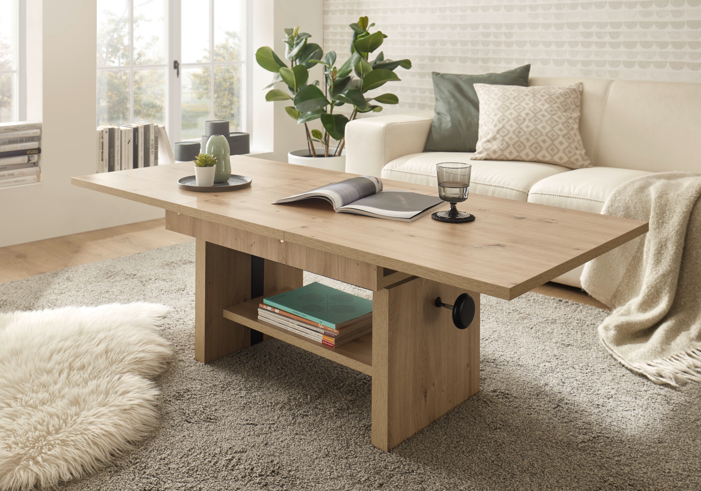 Stolkom Couchtisch »Event höhenverstellbar, ausziehbar, BxHxT 110-150x48-63x65 cm« Höhenverstellbar mit Liftmechanik und ausziehbar in 3 Farbausführungen