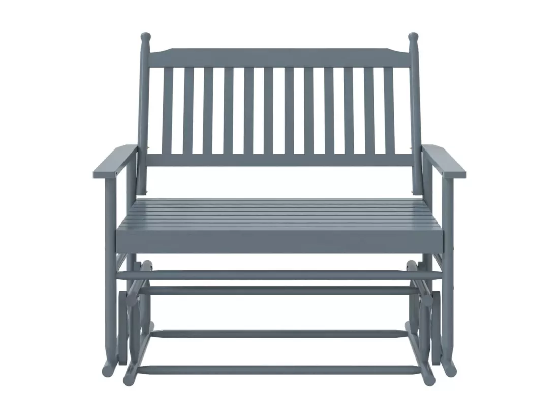 Banc balancelle gris 118x70x104,5 cm bois massif de peuplier