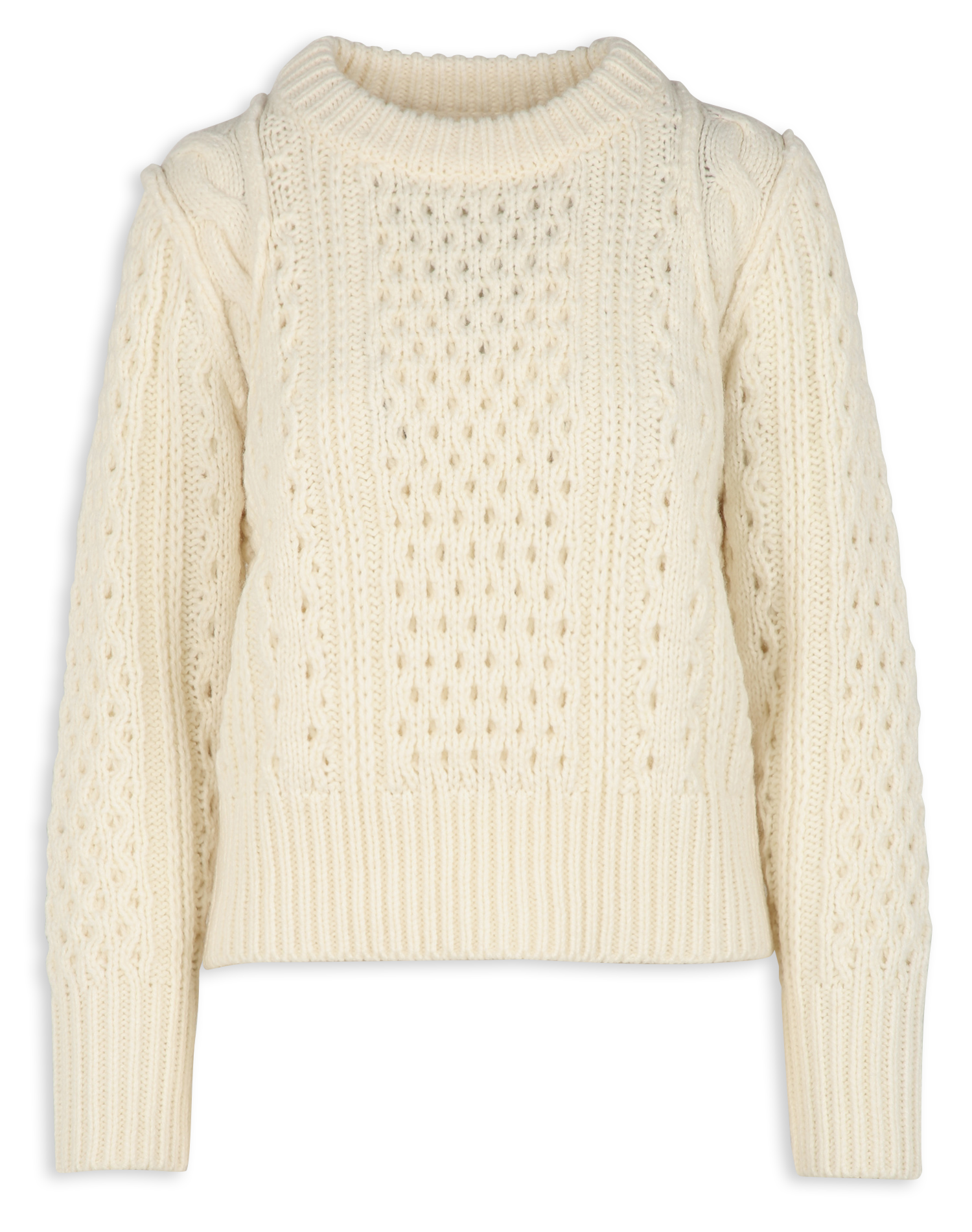 CHANDLER BIS - Pull droit col rond en laine mélangée | Blanc