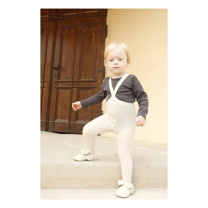 Silly Silas Collants à Bretelles Coton Bio | Ecru