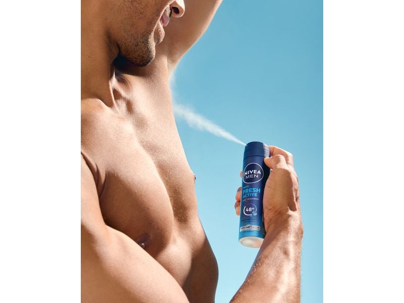 NIVEA MEN Deo Spray Fesh Active 150 ml Deo für Herren bekämpft geruchsverursachende Bakterien aktiv