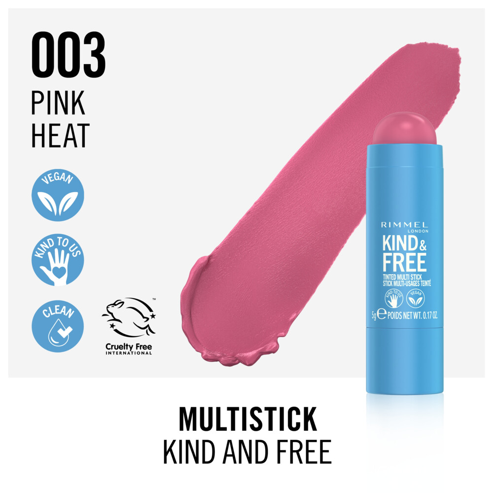 Rimmel Kind & Free Multi Stick Blush en Lipstick Pink Heat 0035 gr