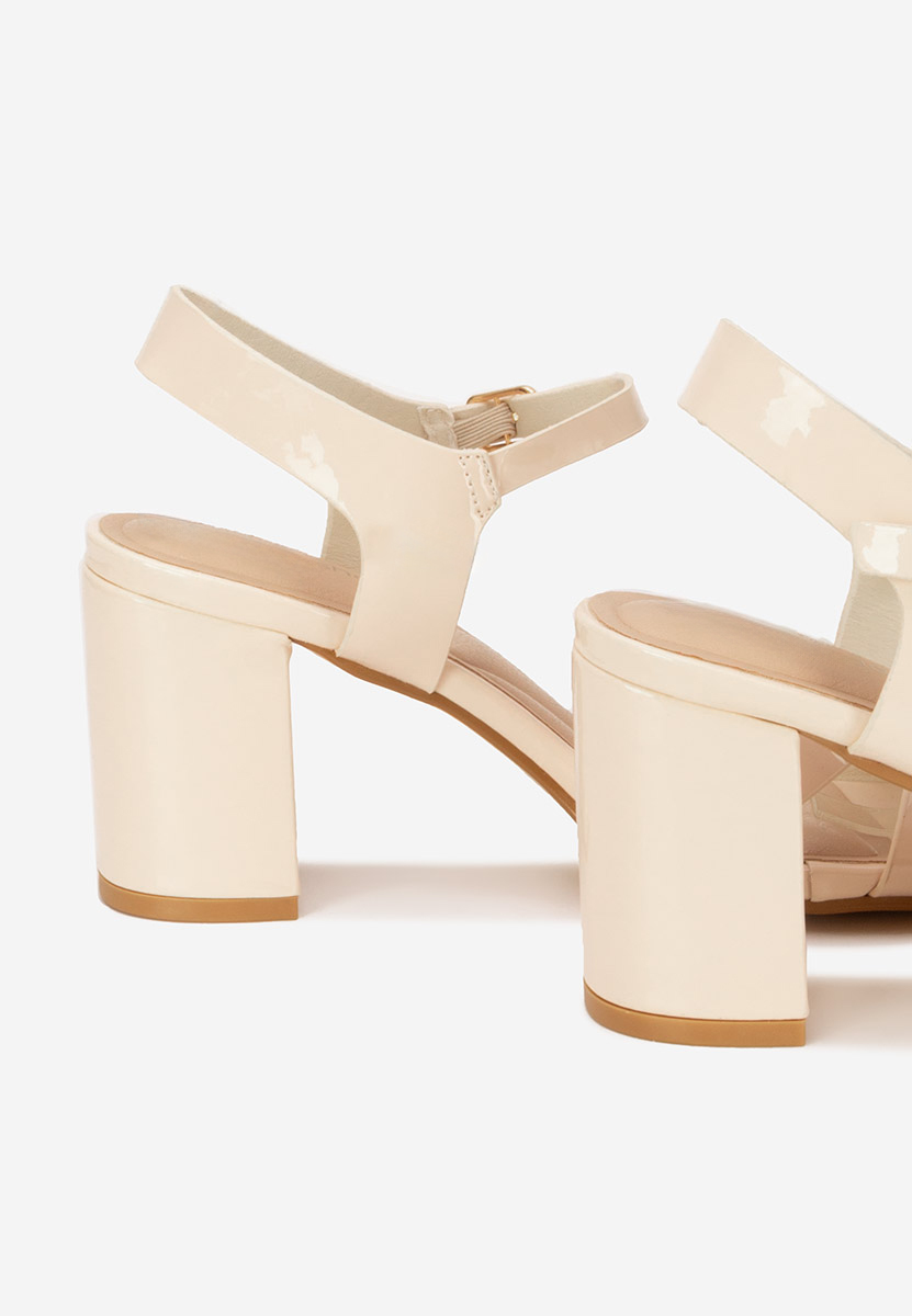 Sandales à talon épais beige Iustima