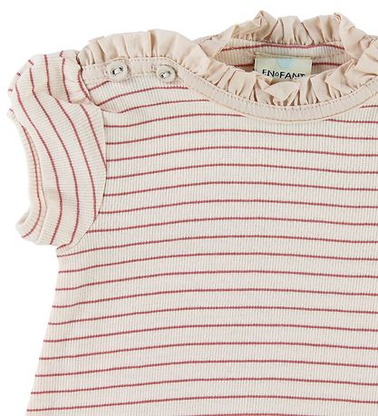 En Fant Kleid - Pink Champange m. Streifen