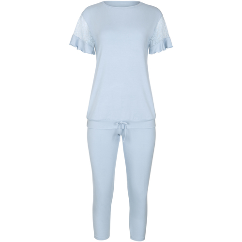 Lisca - Pijama interior leggings top mangas cortas SmoothCheek Azul